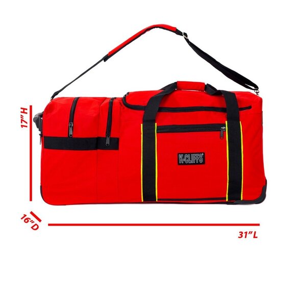 Fire Fighter Rolling Duffel Heavy Duty EMT GearEquipment Bag Wheeled